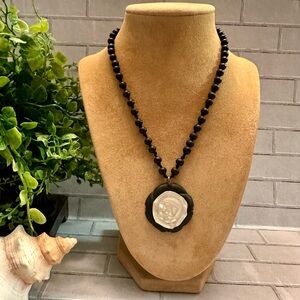 Faux Mother of Pearl “rose” necklace